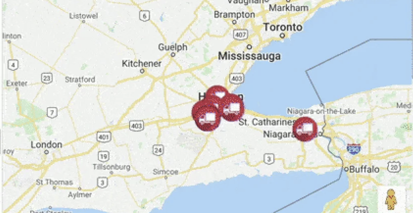 Fleet location map showing crew positions