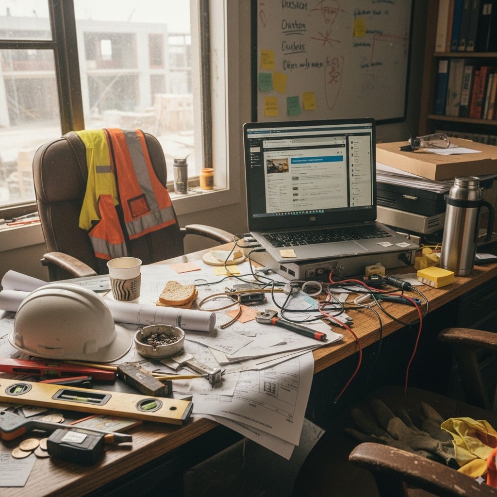 Chaotic business environment showing the problems before implementing Tradetraks system